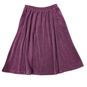 Vintage 80s Plus Size Purple Velour Skirt